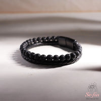Lava Rock Leather Bracelet | Protection Jewelry Magnetic