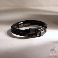 Men Leather Bracelet Titanium Steel | Protection Jewelry Magnetic