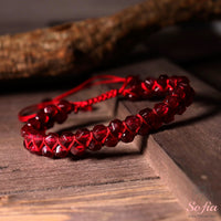 Garnet Bracelet Double Layer | Layering Gemstone Jewelry