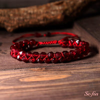 Garnet Bracelet Double Layer | Layering Gemstone Jewelry