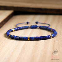Lapis Lazuli Bracelet | Layering Gemstone Heishi Beaded Bracelets