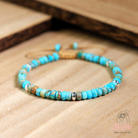 Turquoise Bracelet Rondelle Beads | Delicate Layering Gemstone Jewelry