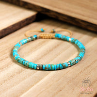 Turquoise Bracelet | Layering Gemstone Heishi Beaded Bracelets