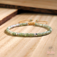 Green Jade Bracelet | Layering Gemstone Heishi Beaded Bracelets