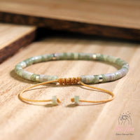 Green Jade Bracelet | Layering Gemstone Heishi Beaded Bracelets