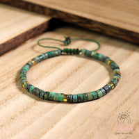 African Turquoise Bracelet | Layering Gemstone Heishi Beaded Bracelets