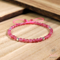 Pink Tourmaline Bracelet | Delicate Layering Gemstone Jewelry