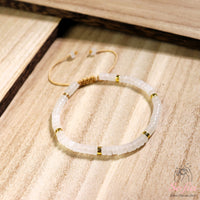 Clear Quartz Bracelet | Layering Gemstone Heishi Beaded Bracelets