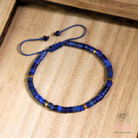 Lapis Lazuli Bracelet | Layering Gemstone Heishi Beaded Bracelets