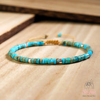 Turquoise Bracelet | Layering Gemstone Heishi Beaded Bracelets