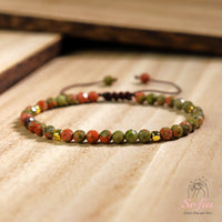 Unakite Bracelet | Delicate Layering Gemstone Jewelry