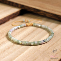 Green Jade Bracelet | Layering Gemstone Heishi Beaded Bracelets