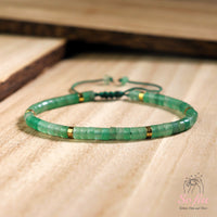 Green Aventurine Bracelet | Layering Gemstone Heishi Beaded Bracelets