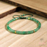 Green Aventurine Bracelet | Layering Gemstone Heishi Beaded Bracelets