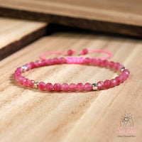 Pink Tourmaline Bracelet | Delicate Layering Gemstone Jewelry