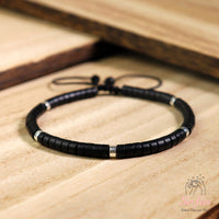 Black Onyx Bracelet | Layering Gemstone Heishi Beaded Bracelets