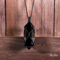 Obsidian Necklace | Boho Crystal Pendant Jewelry