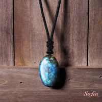Labradorite Necklace | Boho Crystal Pendant Jewelry