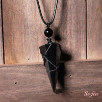 Obsidian Necklace | Boho Crystal Pendant Jewelry