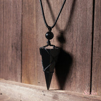 Obsidian Necklace | Boho Crystal Pendant Jewelry