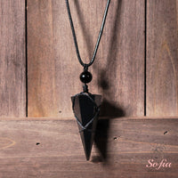 Obsidian Necklace | Boho Crystal Pendant Jewelry
