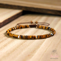 Tigers Eye Bracelet | Layering Gemstone Heishi Beaded Bracelets