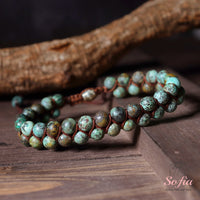 African Turquoise Bracelet | Layering Gemstone Jewelry