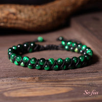 Green Tigers Eye Bracelet | Layering Gemstone Jewelry