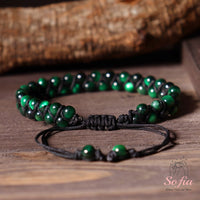 Green Tigers Eye Bracelet | Layering Gemstone Jewelry