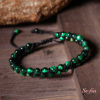 Green Tigers Eye Bracelet | Layering Gemstone Jewelry