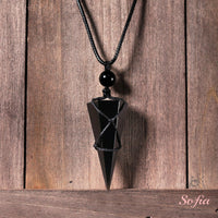 Obsidian Necklace | Boho Crystal Pendant Jewelry