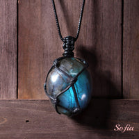 Labradorite Necklace | Boho Crystal Pendant Jewelry