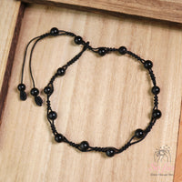 Obsidian Anklet | 6MM Polished Beads | Dainty Crystal Jewelry
