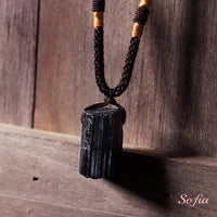 Tourmaline Necklace | Boho Crystal Pendant Jewelry