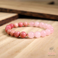 Rhodonite & Rose Quartz Bracelet | Crystal Jewelry