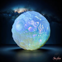 Angel Aura Quartz Sphere Moon | Crystal Stone Decor