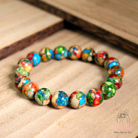 Floral Jasper Stretch Bracelet | Crystal Jewelry
