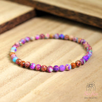 4MM Sea Sediment Jasper Bracelet | Dainty Beaded Crystal Jewelry
