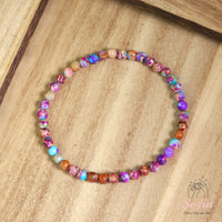 4MM Sea Sediment Jasper Bracelet | Dainty Beaded Crystal Jewelry