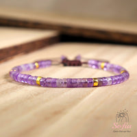 Amethyst Bracelet | Layering Gemstone Heishi Beaded Bracelets