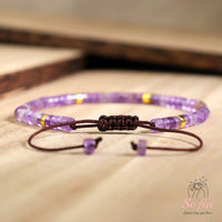 Amethyst Bracelet | Layering Gemstone Heishi Beaded Bracelets