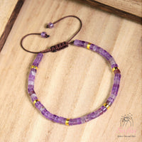 Amethyst Bracelet | Layering Gemstone Heishi Beaded Bracelets
