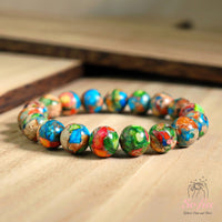 Floral Jasper Stretch Bracelet | Crystal Jewelry