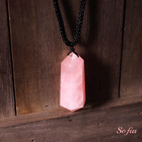 Rose Quartz Necklace | Boho Crystal Pendant Jewelry
