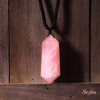 Rose Quartz Necklace | Boho Crystal Pendant Jewelry