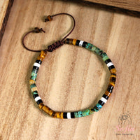 Tigers Eye & Turquoise Bracelet | Layering Gemstone Heishi Beaded Bracelets