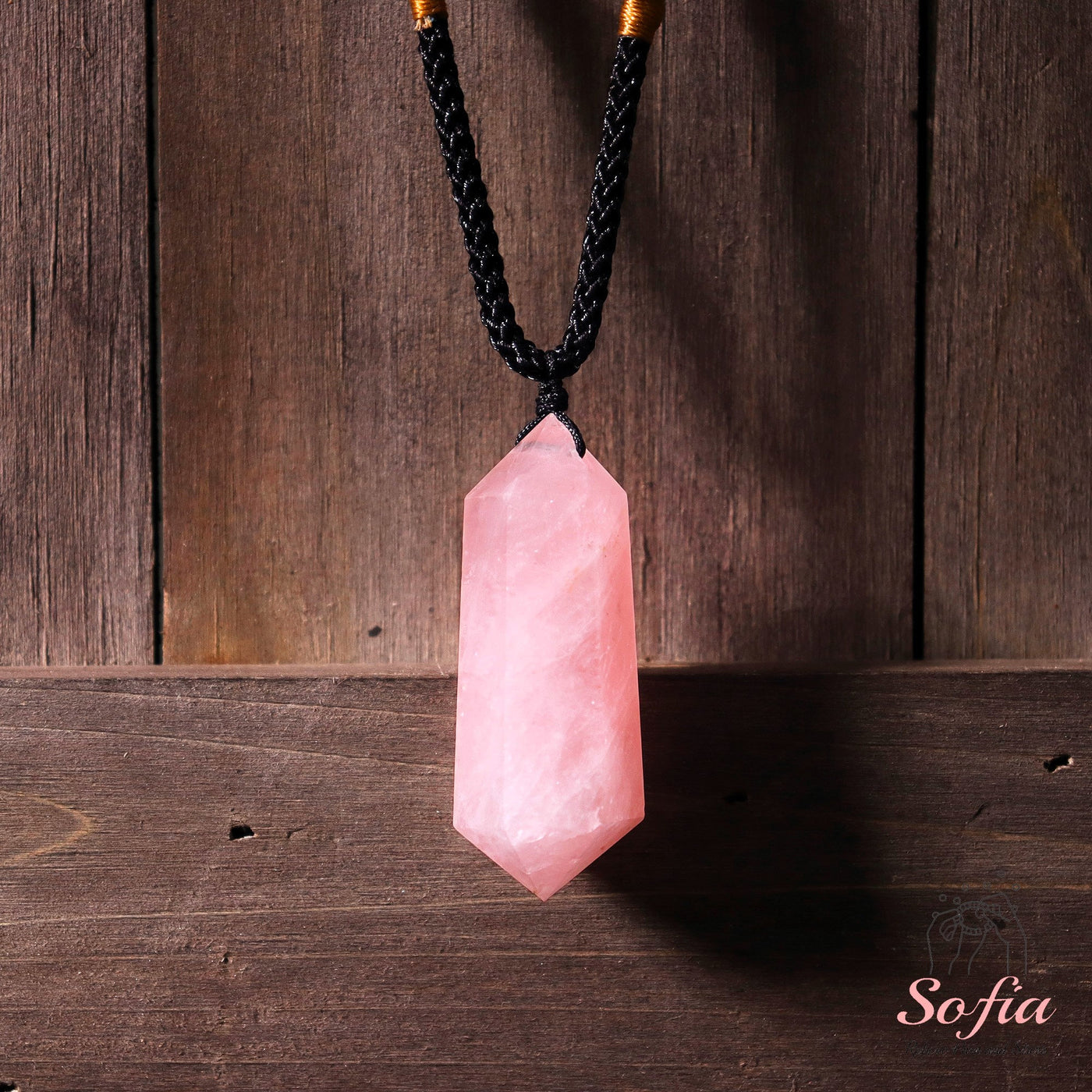 Rose Quartz Necklace | Boho Crystal Pendant Jewelry