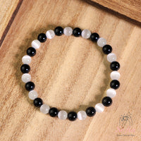 Selenite & Tourmaline Bracelet | Crystal Jewelry