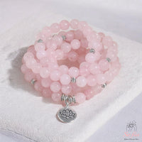 Rose Quartz Necklace | 108 Mala Beads Jewelry