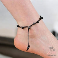 Obsidian Anklet | 6MM Polished Beads | Dainty Crystal Jewelry